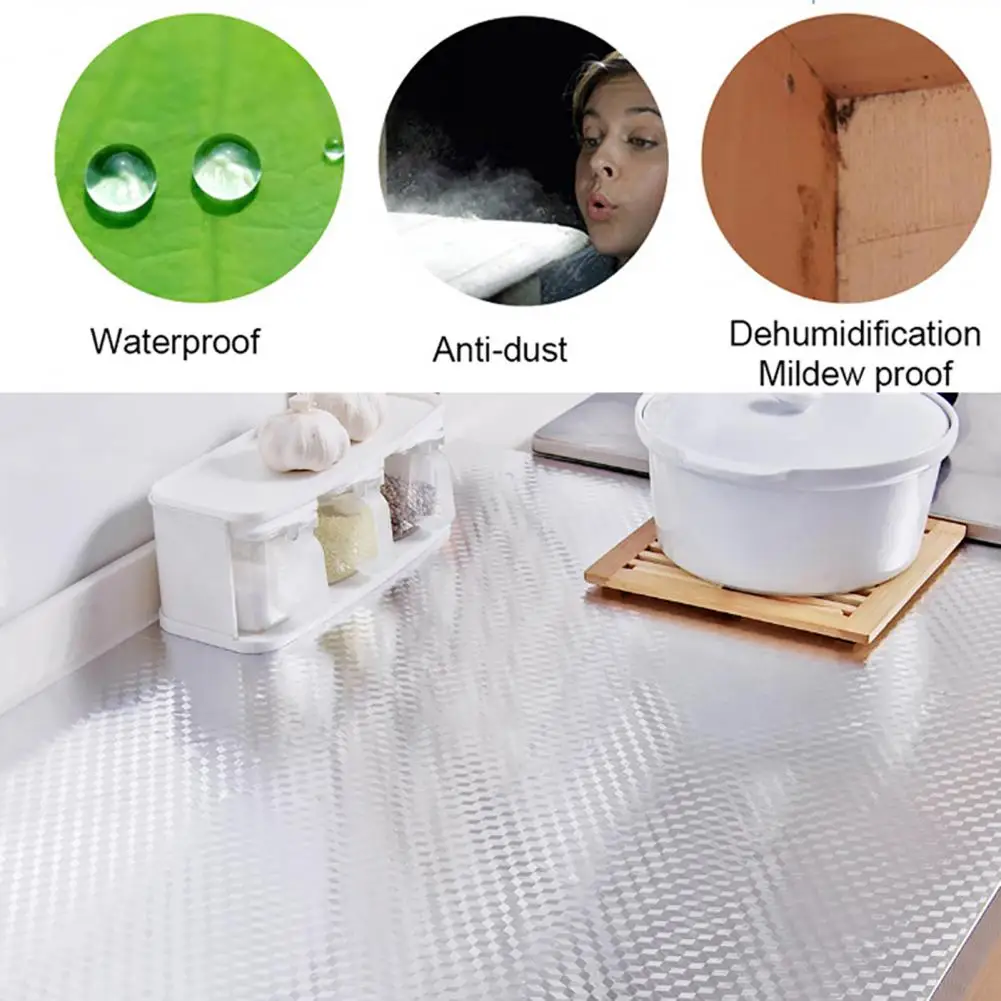 Useful  Wall Sticker Easy to Clean Heat Resistant Kitchen Sticker Eco-friendly Silver Color Oilproof Sticker for Canteen