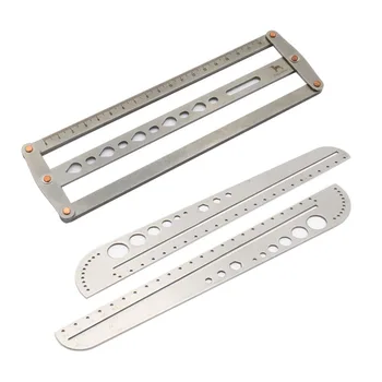 Cinto de posicionamento auxiliar régua de perfuração ajustável perfurador espaçamento modelo ferramenta profissional artesanal couro diy ferramentas