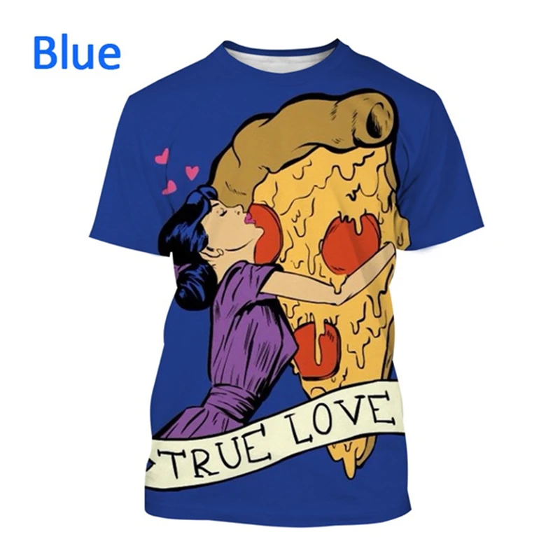 Delicious Pizza 3D Print T Shirt Men Women Y2k Clothing Kid Casual Funny Food Graphic Tee Top Harajuku Street Personality Tshirt