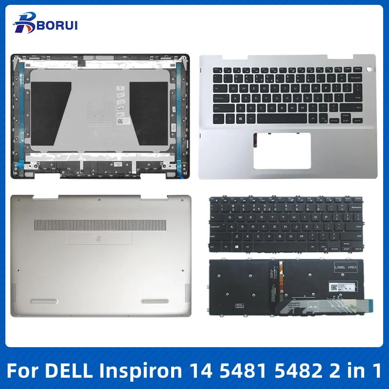 NEW Laptop LCD Back Cover/Palmrest/Bottom Case / Keyboard  For DELL Inspiron 14 5481 5482 2 in 1  P/N 041KVJ 01K3JR 00V9J6