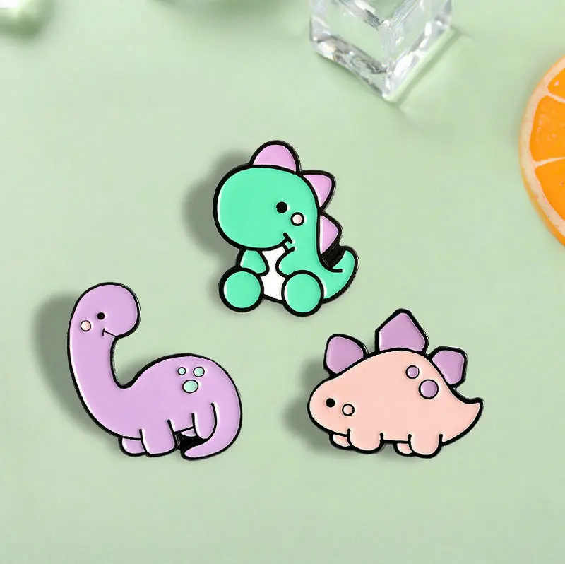 Dinosaur Park Enamel Pin Custom Cute Animal Badge Tyrannosaurus Brooches Bag Clothes Lapel pin Fashion Jewelry Gift Kids