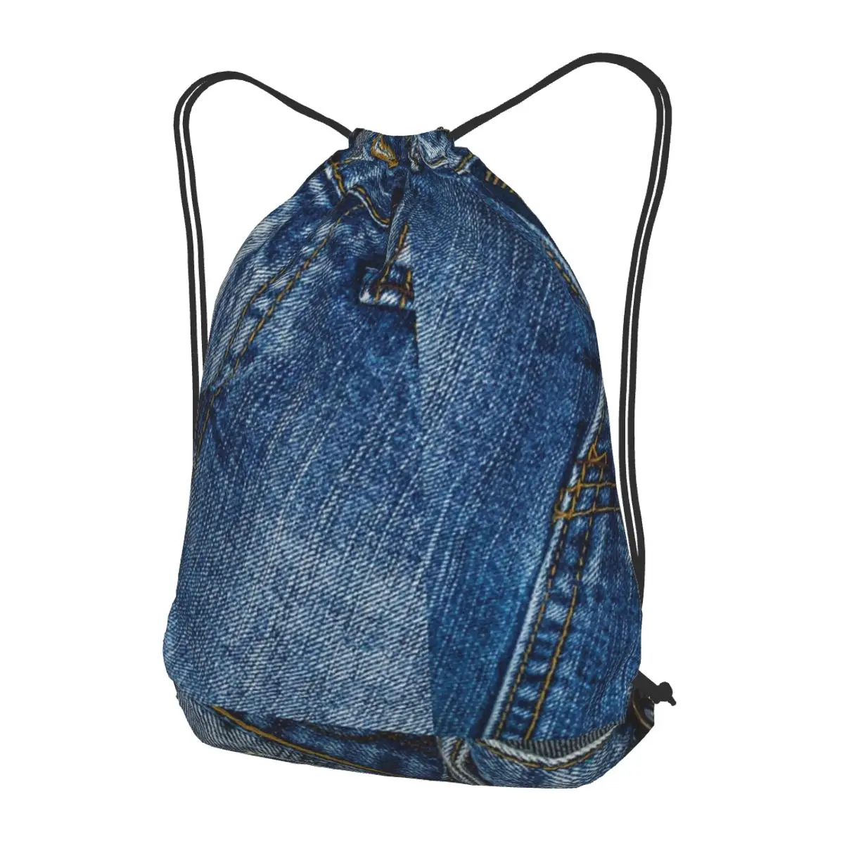 Clothes Button DiagonalUp I Love Bluejeans Denim Backpacks Fashion Drawstring Bags Sundries Bag Book Bags for Man Woman Students