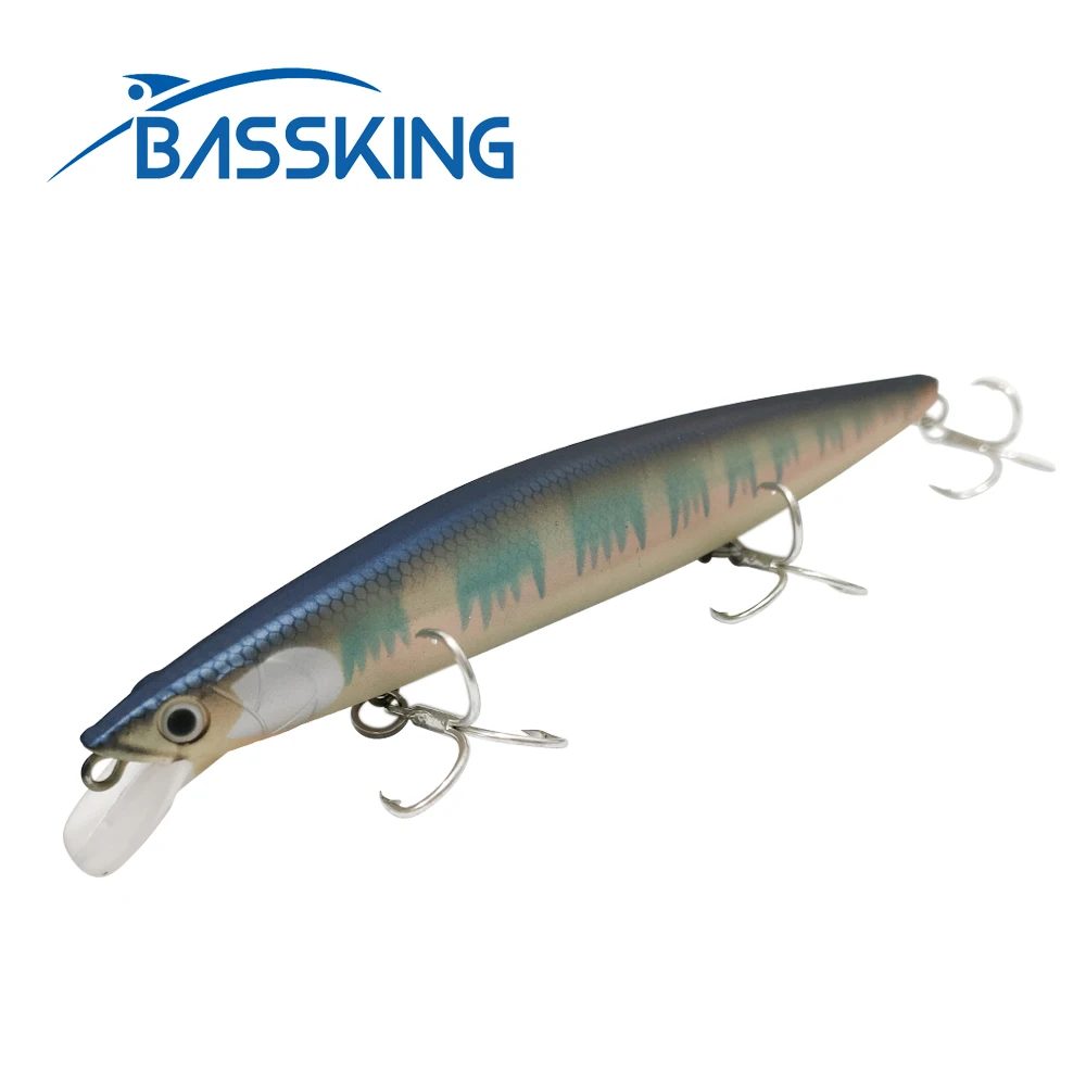 BASSKING Sinking Minnow Fishing Lure Saltwater Wobbler Long Casting 145mm 26g Sea Fishing Tackle Artificial Hard Bait Swimbait