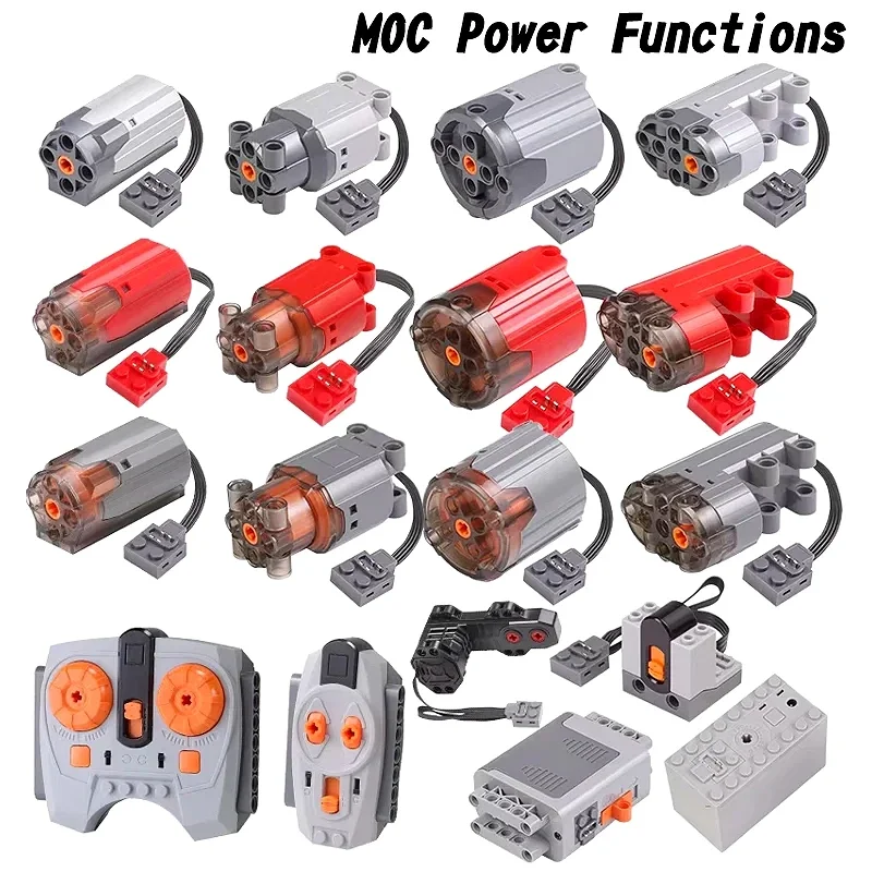 Technical Blocks Motor High-Tech Parts Parts Blocks PF Train Motor 8883 84 85 88004 L XL Servo Motor Technik RC Receiver Battery