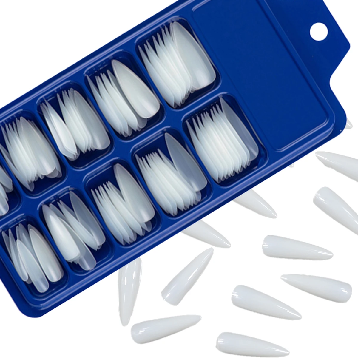 120 Stück in 12 Größen, aufdrückbare Nägel, glänzende Unifarbe, aufdrückbare Nägel, lange spitze Nägel, künstliche Nägel mit vollständiger Abdeckung, su – Detail 11