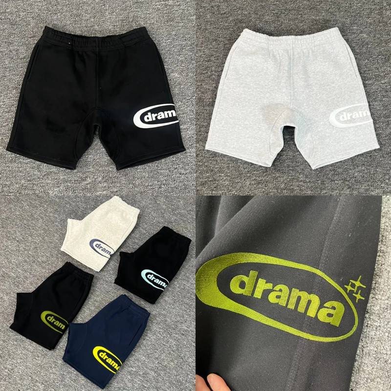 

Streetwear Trend Drama Call Shorts High-quality Patterns Logo Embroidery Sports Loose Casual Shorts