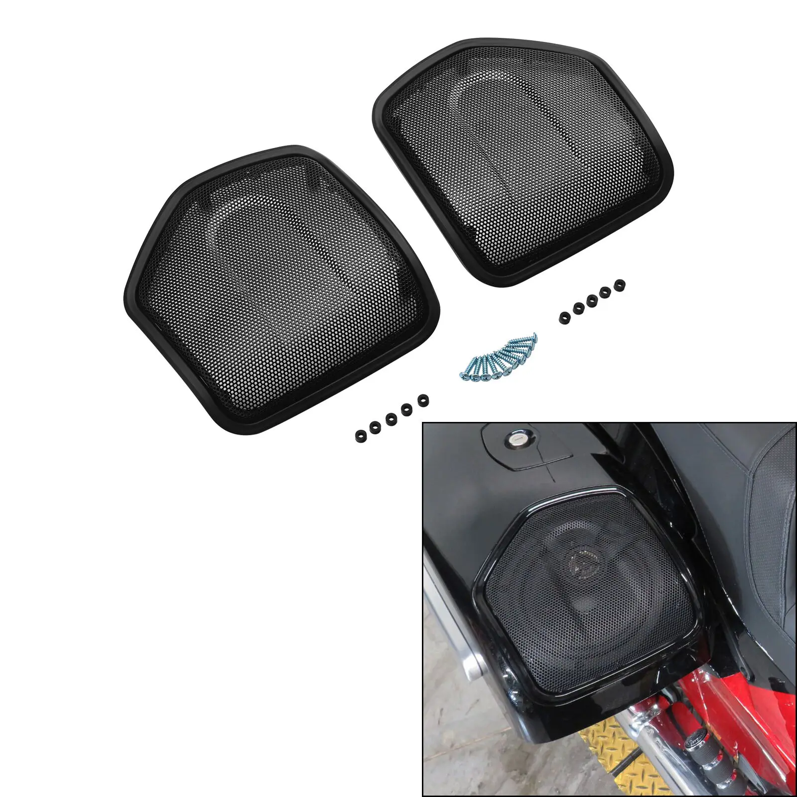 

Motorcycle Saddlebag Speaker Lid Grills For Indian Springfield Dark Horse 2019 Chieftain Limited Challenger 2020 Pursuit Elite