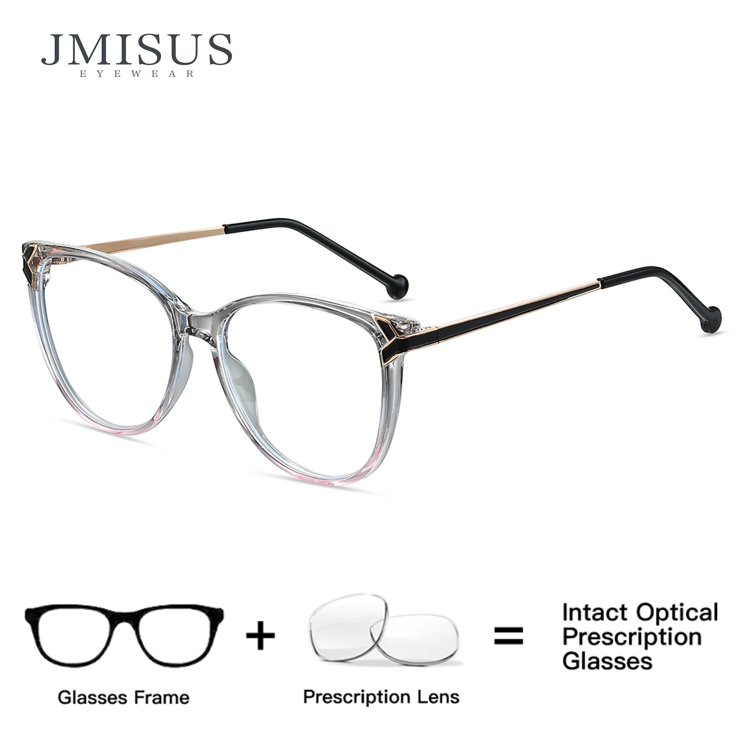 

JMISUS Japanese Fashion Square Prescription Glasses With Spring Leg Myopia Eyewear Round TR Optical Eyeglasses for Women