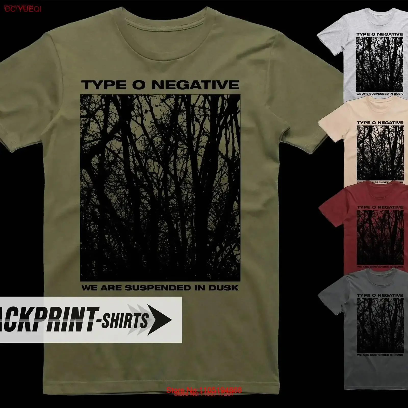 Type o Negative We are Suspended in Dusk T Shirt cotton Men's all sizes S 5XL 18 colors poster band album cover vintage Washed
