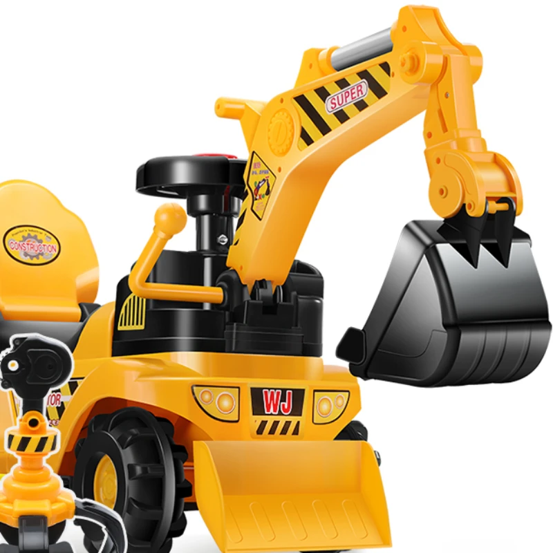 

Children's electric sliding excavator, toy car, excavator, can sit or ride large excavator