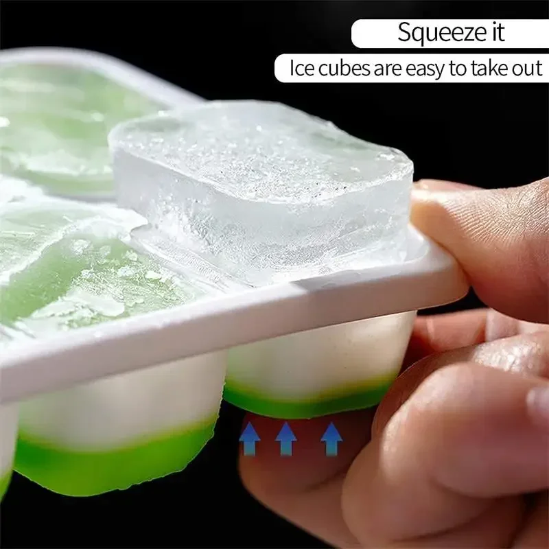 2/4pcs 14 Grids Ice Cube Trays Fruit Ice Maker Reusable Silicone Ice Cube Mold Lids for Home Kitchen Tools Suitable Freezer