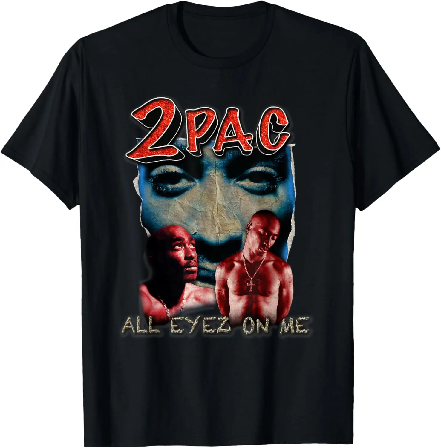 Tupac All Eyez T-Shirt 100% Cotton Trendy Y2K Short-Sleeve Tee – Soft, Quick-Drying, & Moisture-Wicking; Ideal Sports Casual