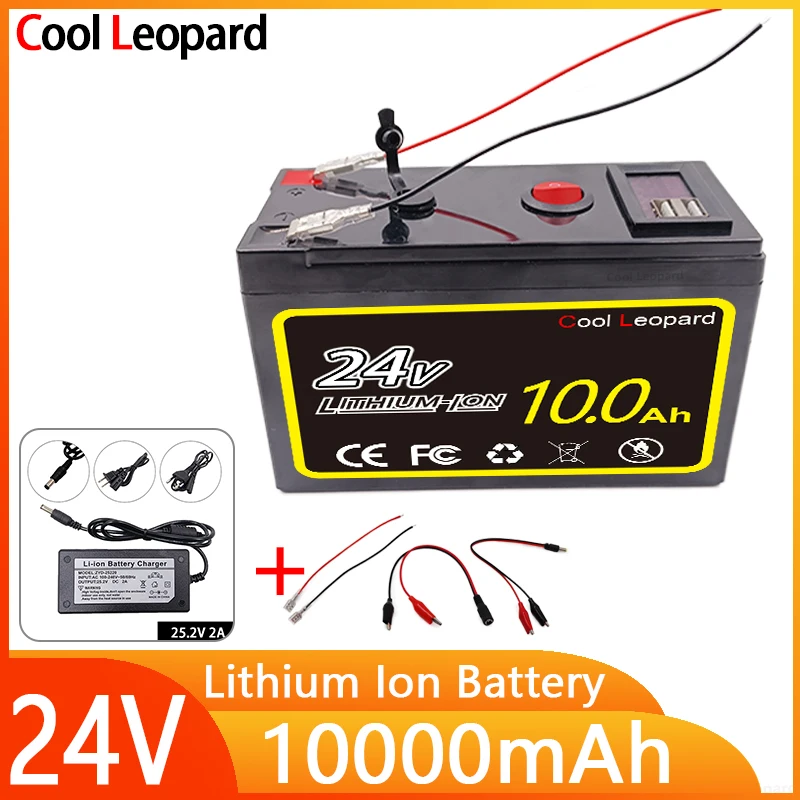 

Large-Capacity Box 24V 10AH Lithium-Ion USB+DC Battery Pack Is Built In BMS For LED Lamps And Outdoor Mobile Power Supply.