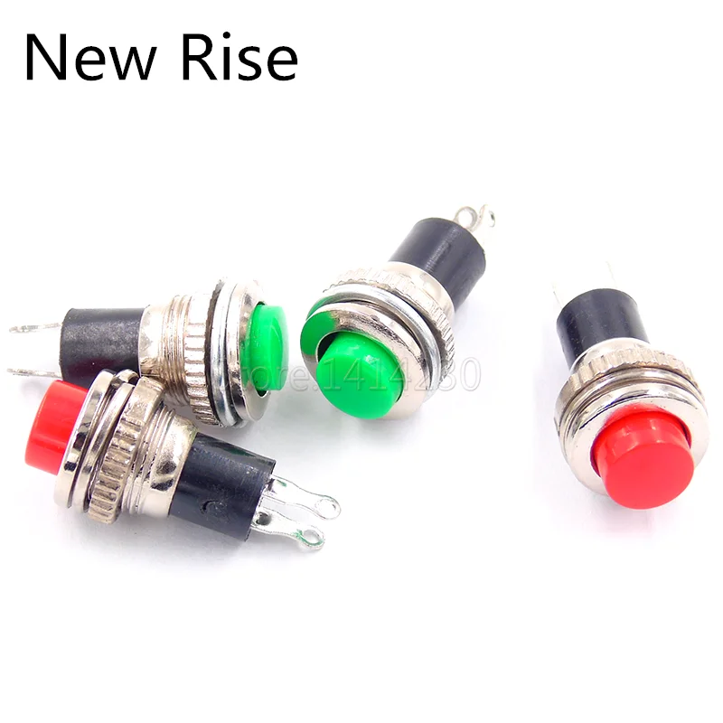 

100PCS 10mm Mini Round Push Button Switch No Lock DS-316 Red Green Doorbell Reset Switch DS-314