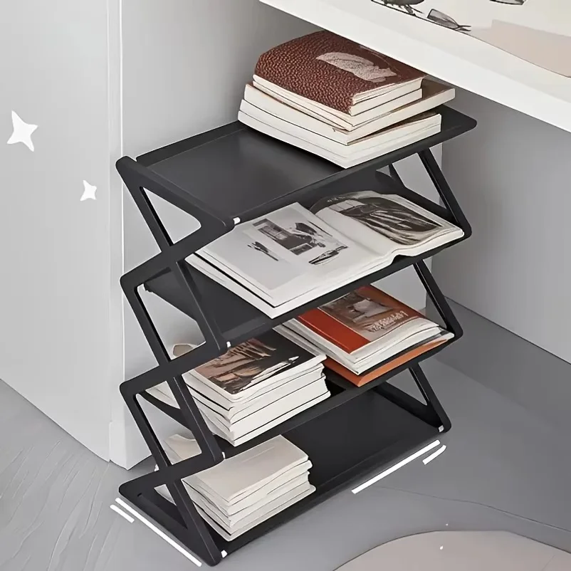 Solid Color Simple Home Assembly Shoe Rack,Suitable for Porch,Living Room 4Layer X-Type Multi Layered and Space Saving Shoe Rack