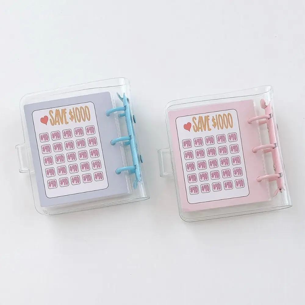 Sfida per risparmio di denaro Mini raccoglitore natalizio Organizzatore di denaro in PVC Notebook per risparmiare denaro con buste per contanti a fogli mobili