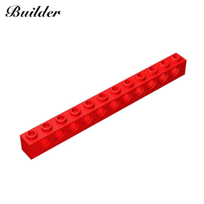 Little Builder-bloques de construcción 3895 para niños, piezas de bricolaje, tecnología MOC, 1x12, ladrillo perforado, 11 agujeros, 10 piezas, Juguetes