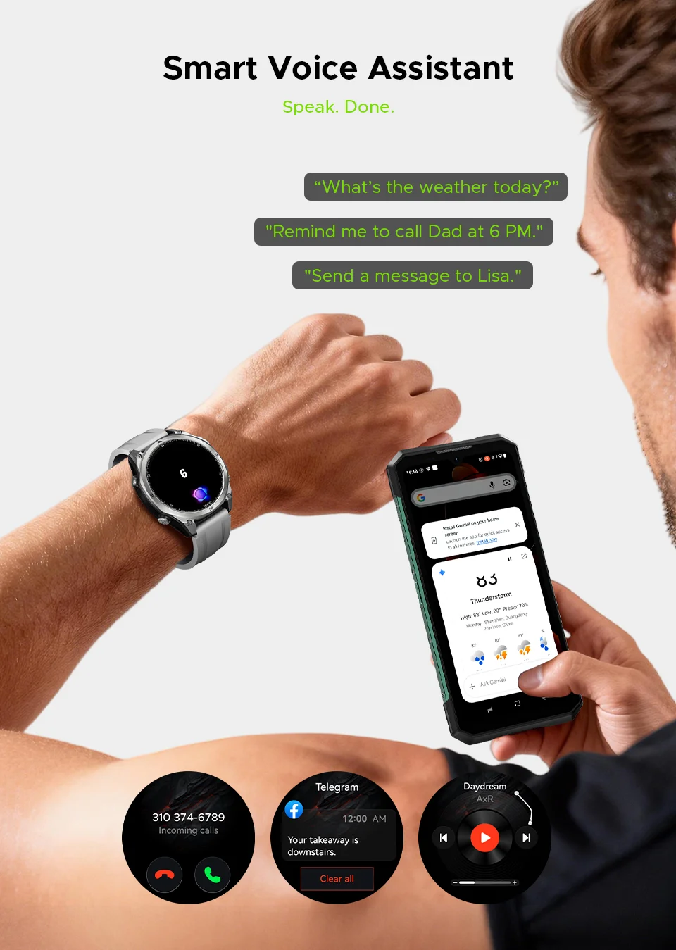 DOOGEE ANYWISE W1 Lite Smartwatch 5ATM Wasserdicht 1,43'' Bildschirm 178 Sportmodi 24-Stunden-Gesundheitsüberwachung Erinnerungsfunktion – Detail 13