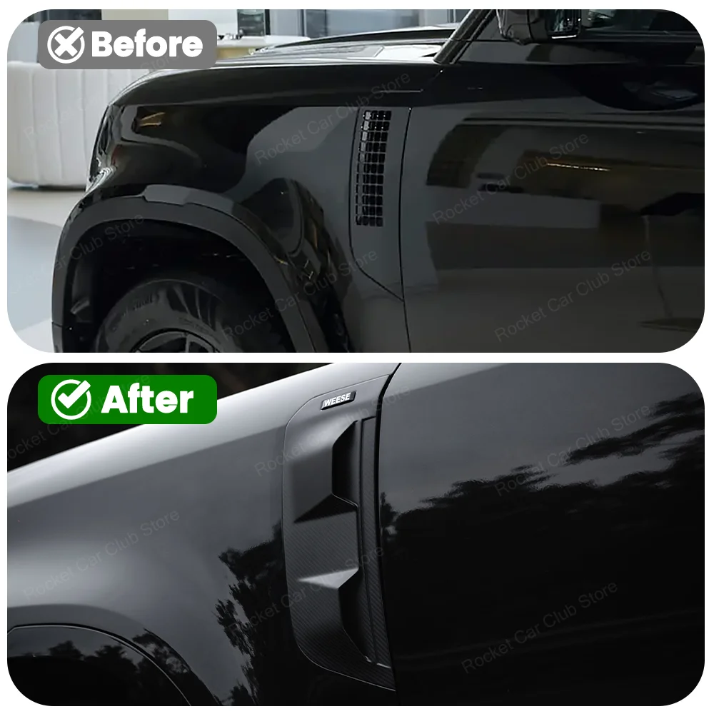 For Land Rover Defender 90 110 130 Car Plug And Play External Modification Parts Dry Carbon Fiber Side Air Inlet