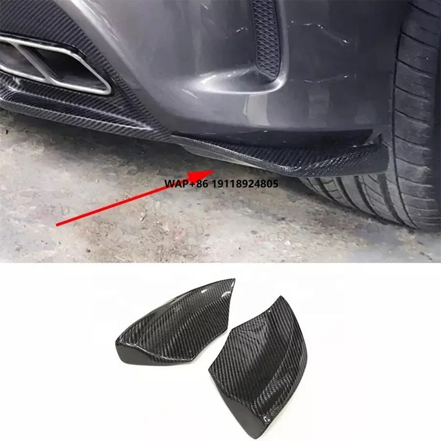 

For A45 W176 Rear Splitter Carbon Fiber Rear Bumper Diffuser Splitter Spoiler Trims for a Class A180 A200 2013-2018