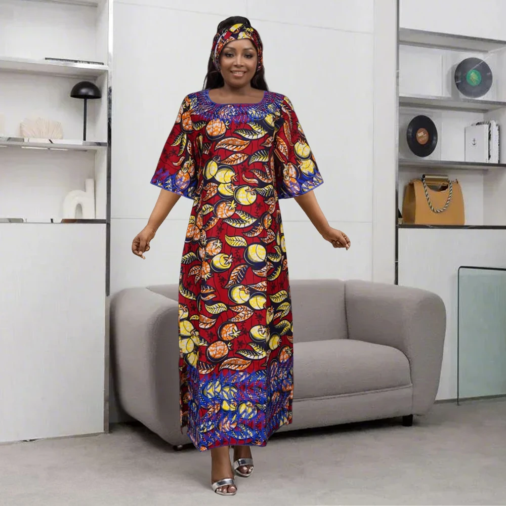 

H&D New African Dresses For Women Embroidery Bazin Floral Boho Dresses Ankara Rich Long Robes Tradition Party Wedding Ramadan