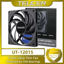 TEUCER UT-12015 Slim PC Fan 120mm FDB Bearing Case Fan with PWM Sharing Technology (PST), Quiet Motor, 800–2400 RPM