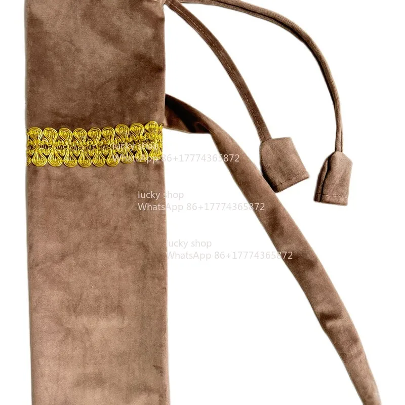 Horn Protection Bag Golden Velvet Portable Brown Shoulder Bag
