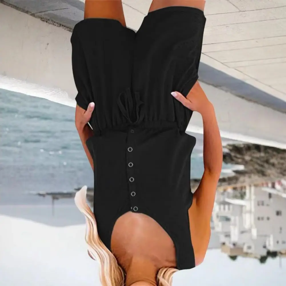 

2025 High-quality Jumpsuit for Women Summer Shorts Jumpsuit Scoop Neck Button Down Sleeveless Tank Top Rompers Loose Jumpsuit
