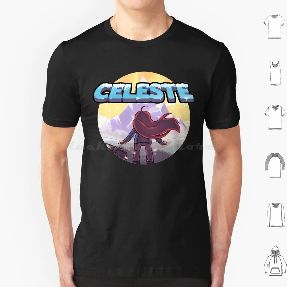 Celeste camiseta de algodón hombres mujeres DIY estampado Celeste Madeline juego Videojuego fresa montaña Indie Platformer lindo interruptor