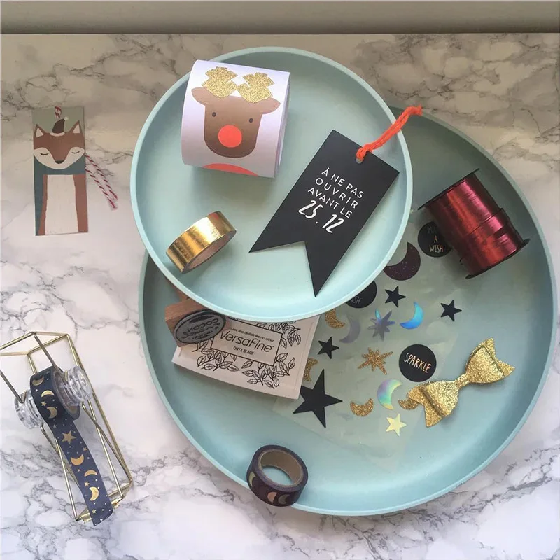 Assiette à fruits rotative Double couche, assiette à fruits créative de bureau, plateau romantique de dîner nacré design