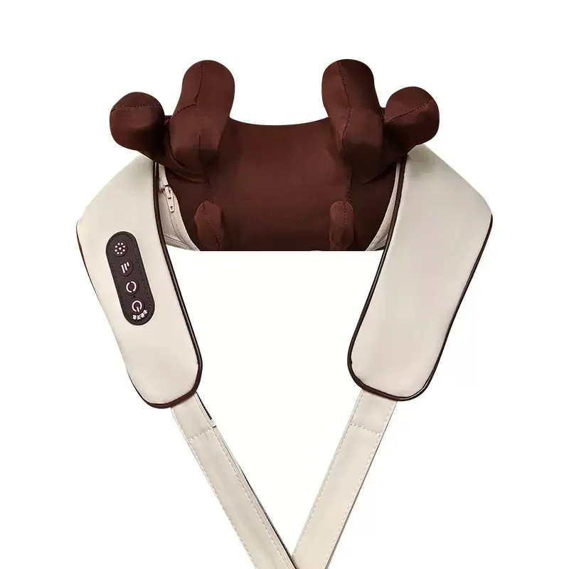 2025 Electric Kneading Shiatsu Heating Shoulder Massager Three-Head Manipulator Wireless Remote Control OEM Brand Health Care