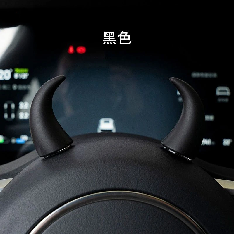 Car steering wheel dashboard demon horn decoration personality creative tachometer display outlet decoration