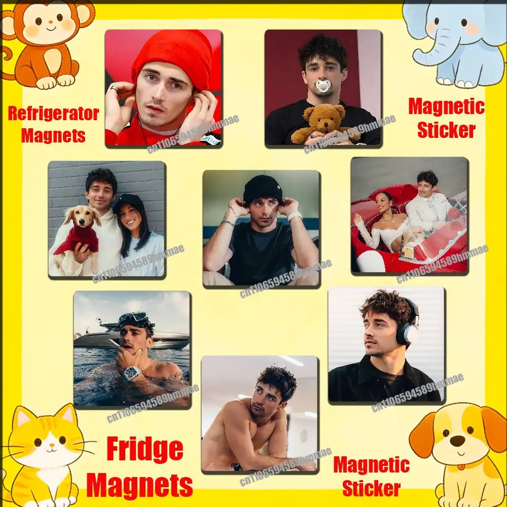 For C-Charles Leclerc Fridge Freezer Refrigerator Magnets Kitchen Metal Cabinet Magnetic Sticker Card