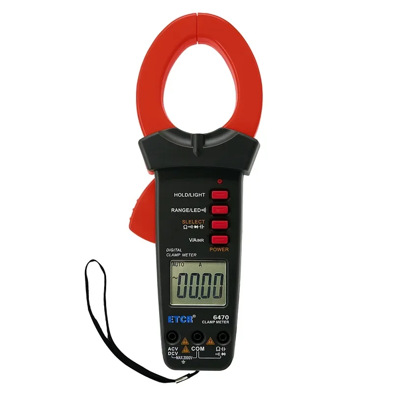 ETCR6470 Kleines digitales Erdungsmessgerät, Multimeter, DC/AC-Strom, 2000 V, 2000 A, Spannungsprüfer, True RMS-Kapazität, 10 mF