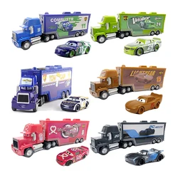 Disney Pixar Cars Container Trucks Mack Anime Toy Car McQueen Racing Jackson Storm Ramirez 1:55 Die Cast Model Birthday Gifts