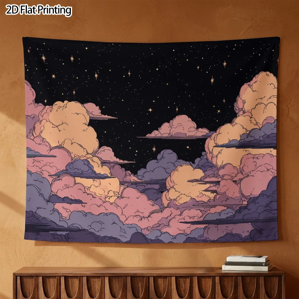 Space Galaxy Nebula Tapestry Cosmic Night Sky Wall Hanging Abstract Celestial Starry Dreamy Art Room Decor