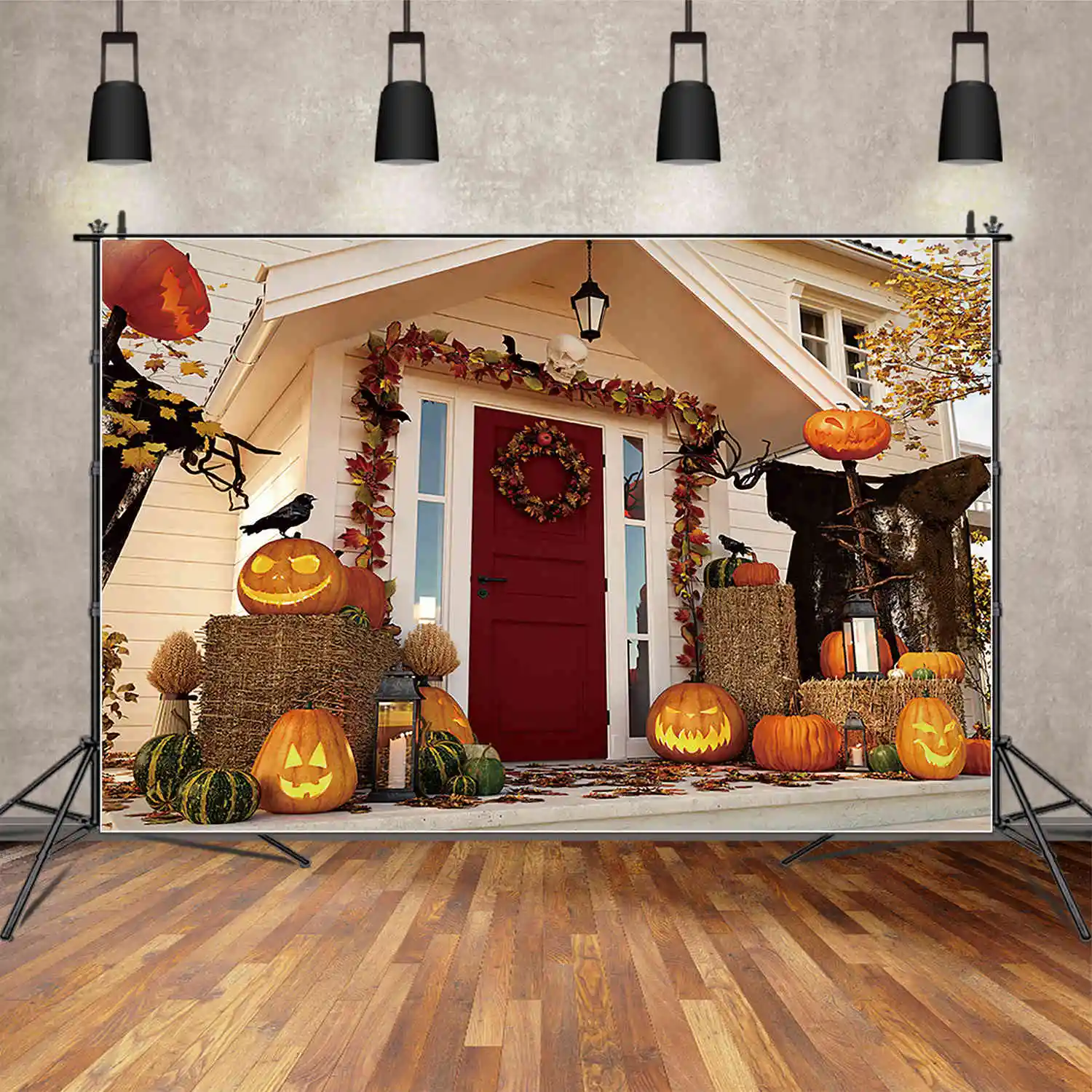 MOON.QG Halloween Castle Photography Background 2025 Pumpkin Jack O Lantern Photozone Backdrop Baby Studio Photocall Accessories