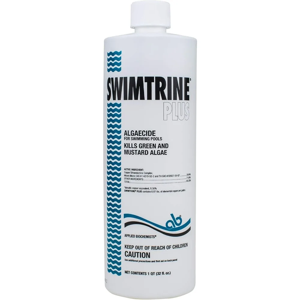 

Средство для бассейнов Applied Biochemists 406103A Swimtrine Plus для контроля водорослей и накипи, 32 унции, предотвращает пятна от водорослей и накипь в бассейнах и спа-салонах