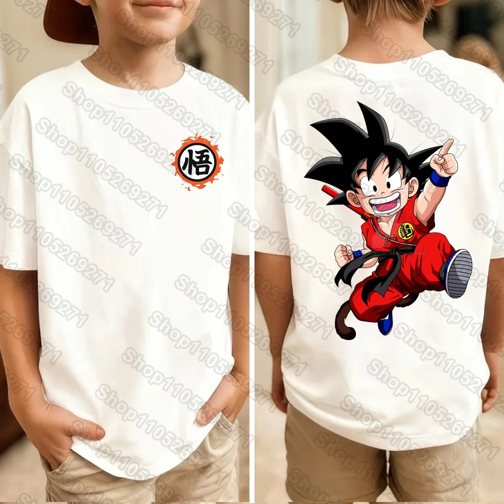 

Japanese Anime Printed Men's T-Shirt Dragon Ball Boy Children's Harajuku Cartoon Goku Short Sleeve Kids Street Tops Clothing
