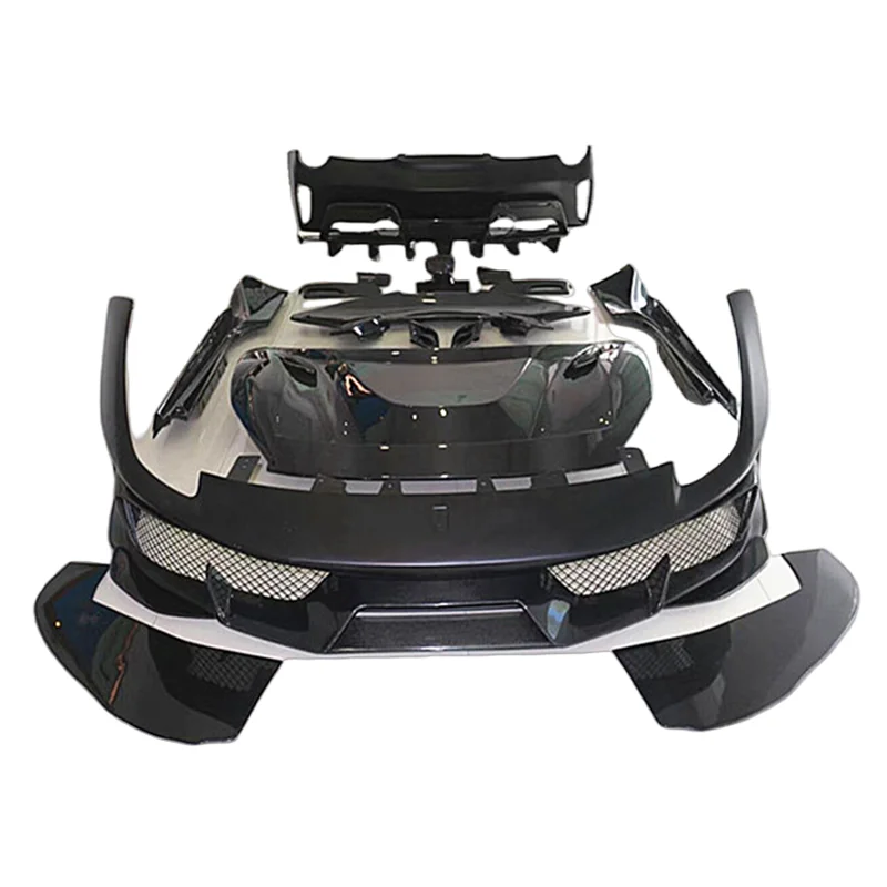 For Ferari 488 Gtb Spider Upgrade Pista Style Half Carbon Fiber Body Kit Bumper Side Skirt Hood Spoiler