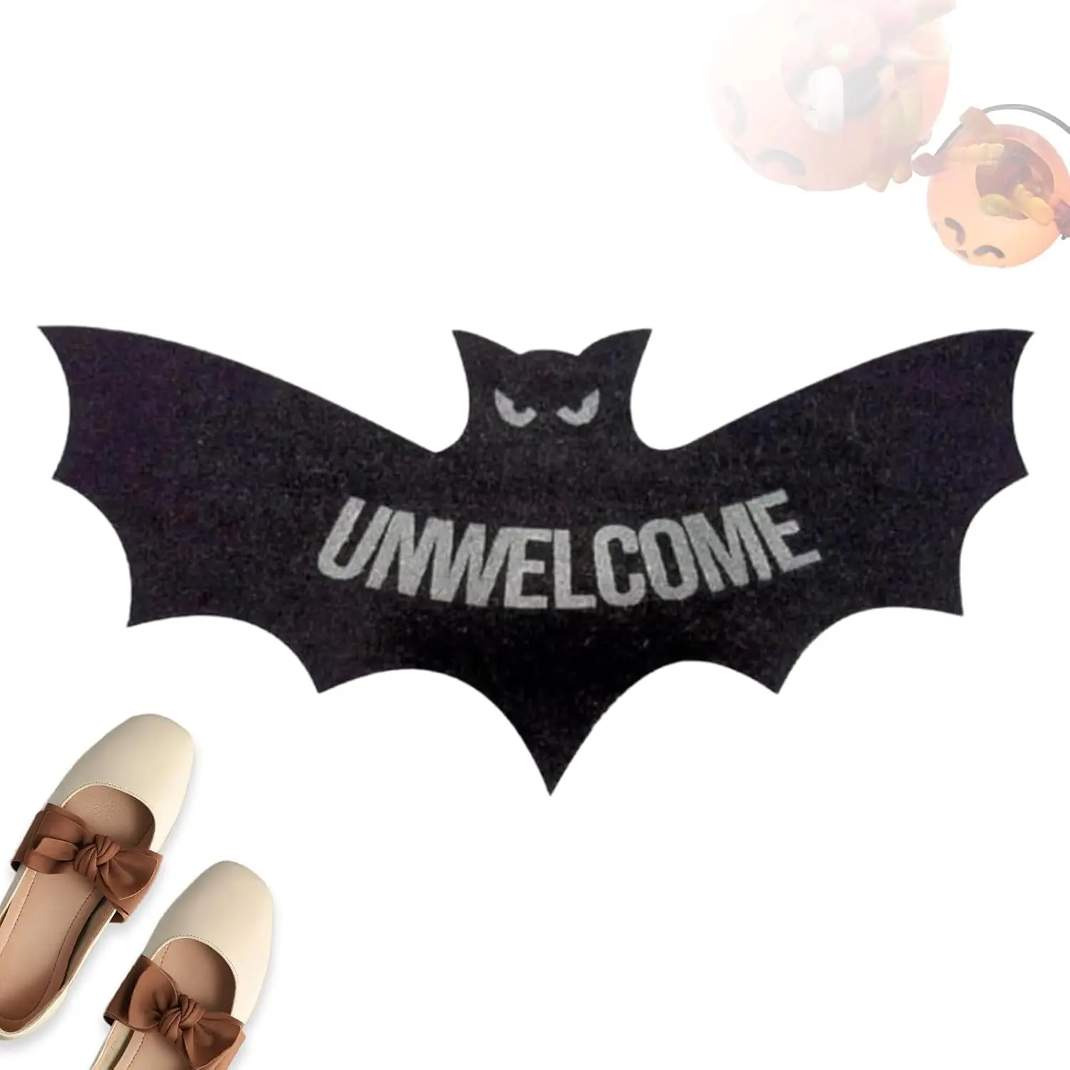 

Bat Door Mat, Unwelcome Shaped Bat Wool Ma, Halloween Decorations Outdoo for Front Door, Housewarming Gift