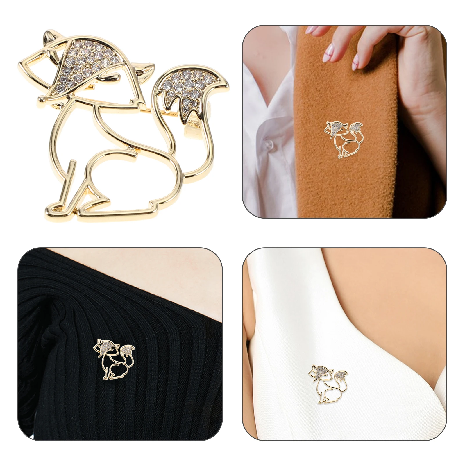 

Hollow Fox Brooch Pin for Women - Unique Vintage Animal Lapel Jewelry - Cute Kawaii Metal Brooch for Scarves Coats Sweaters -