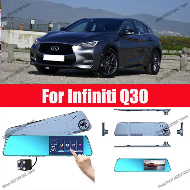 

For Infiniti Q30 Q50 Q60 Carplay Android GPS Dash Cam AUX FM Radio Dashcam Car Camera Stream RearView Mirror Drive Recorder