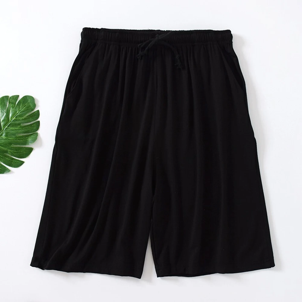 Fashion New Stylish Shorts Pajamas Shorts High Stretch Modal Plus Size Regular Sleep Shorts Solid Color For Men