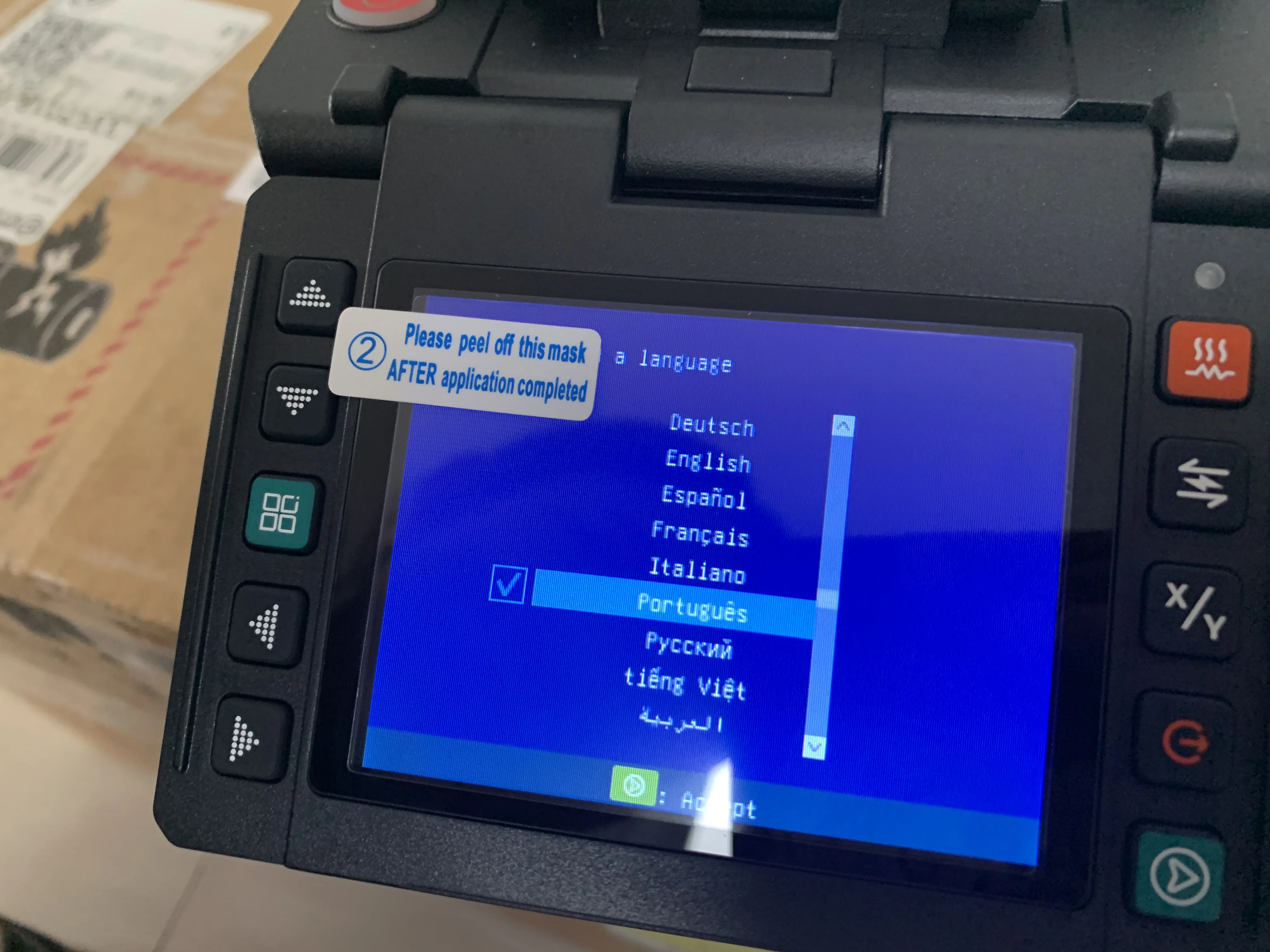ex39 光ファイバ融着接続機 4 モーター高速スプライス多言語 FTTH 光コア溶接機スプライシング機精密包丁