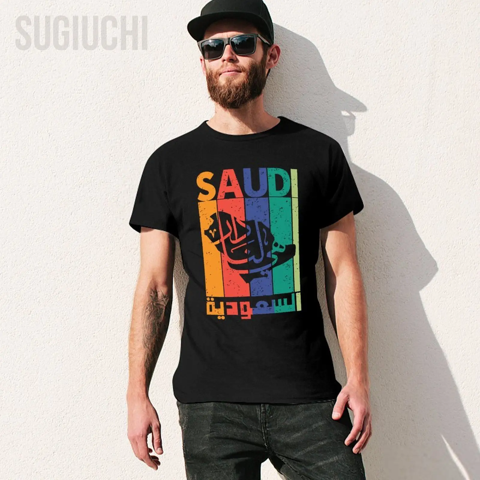 Men Short T-Shirt Saudi Arabia National Day KSA Vintage Retro Tshirt Tees O-neck T Shirts Women Boys 100% Cotton Unisex