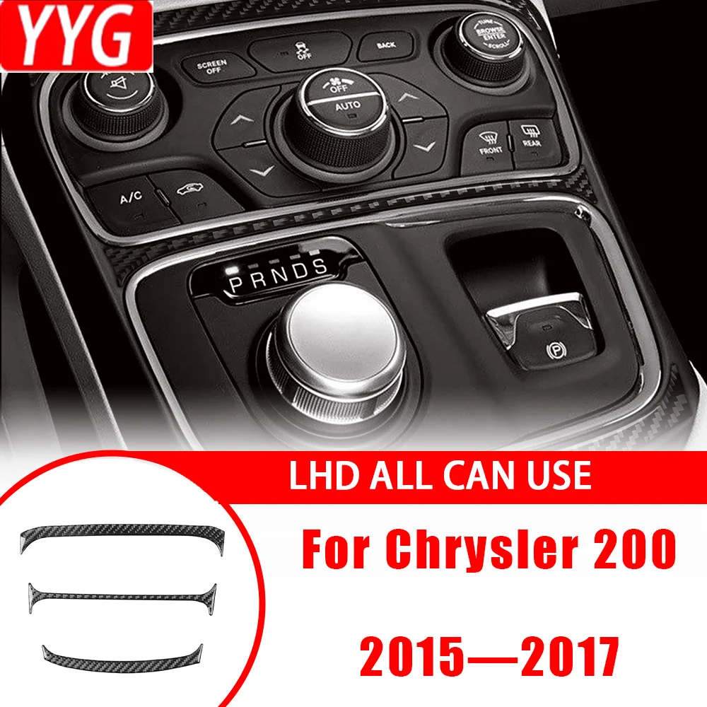 

Carbon Fiber Car Accessories Center Console Decorative Strip Interior Cover Tirm Sticker Modification For Chrysler 200 2015—2017