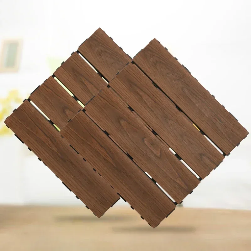 Customizable Piastrelle per ponte ad incastro da pavimenti in legno massello con design a scatto, facili da installare