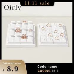 Oirlv White Jewelry Display Set Shop Cabinet Display Props for Necklace Bracelet Display Ring Earrings Bangle Decoration Rack