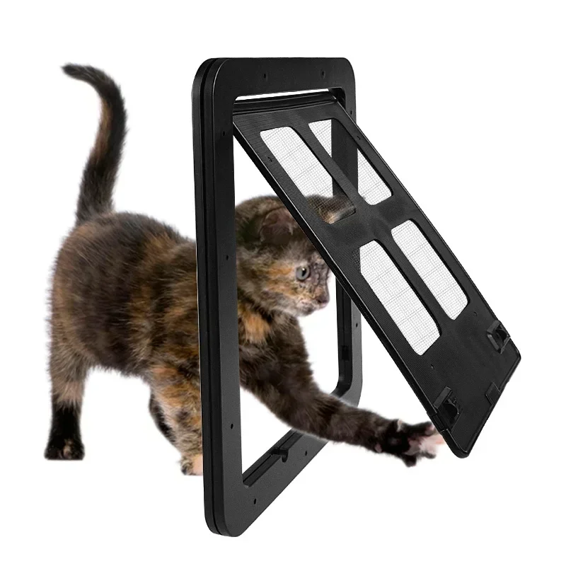 Pet Door Safe Lockable Magnetic Screen Outdoor Dogs Cats Window Gate House Enter Freely Fashion Pretty Garden Easy Install